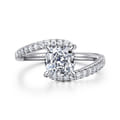 Leina - 14K White Gold Cushion Hidden Halo Diamond Engagement Ring