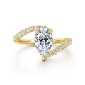 Leina - 14K Yellow Gold Pear Shape Halo Diamond Engagement Ring