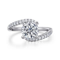 Leina - 14K White Gold Round Hidden Halo Diamond Engagement Ring