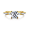 Franka - 14K Yellow Gold Cushion Cut Diamond Engagement Ring