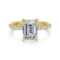 Franka - 14K Yellow Gold Emerald Cut Diamond Engagement Ring