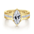 Dennise - 14K Yellow Gold Wide Band Marquise Shape Diamond Engagement Ring