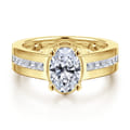 Dennise - 14K Yellow Gold Wide Band Oval Diamond Engagement Ring
