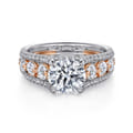Elisse - 14K White-Rose Gold Wide Band Round Diamond Engagement Ring