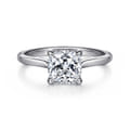 Anne - 14K White Gold Cushion Cut Solitaire Diamond Engagement Ring
