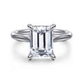 Anne - 14K White Gold Emerald Cut Solitaire Diamond Engagement Ring