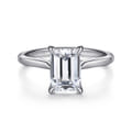 Anne - 14K White Gold Emerald Cut Solitaire Diamond Engagement Ring
