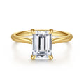 Anne - 14K Yellow Gold Emerald Cut Solitaire Diamond Engagement Ring