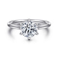 Anne - 14K White Gold Round Solitaire Diamond Engagement Ring