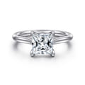 Anne - 14K White Gold Princess Cut Solitaire Diamond Engagement Ring