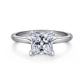 Anne - 14K White Gold Princess Cut Solitaire Diamond Engagement Ring