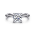 Aure - 14K White Gold Cushion Cut Solitaire Diamond Engagement Ring
