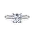 Aure - 14K White Gold Cushion Cut Solitaire Diamond Engagement Ring