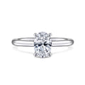 Aure - 14K White Gold Oval Solitaire Diamond Engagement Ring