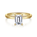 Azura - 14K Yellow Gold Emerald Cut Solitaire Diamond Engagement Ring