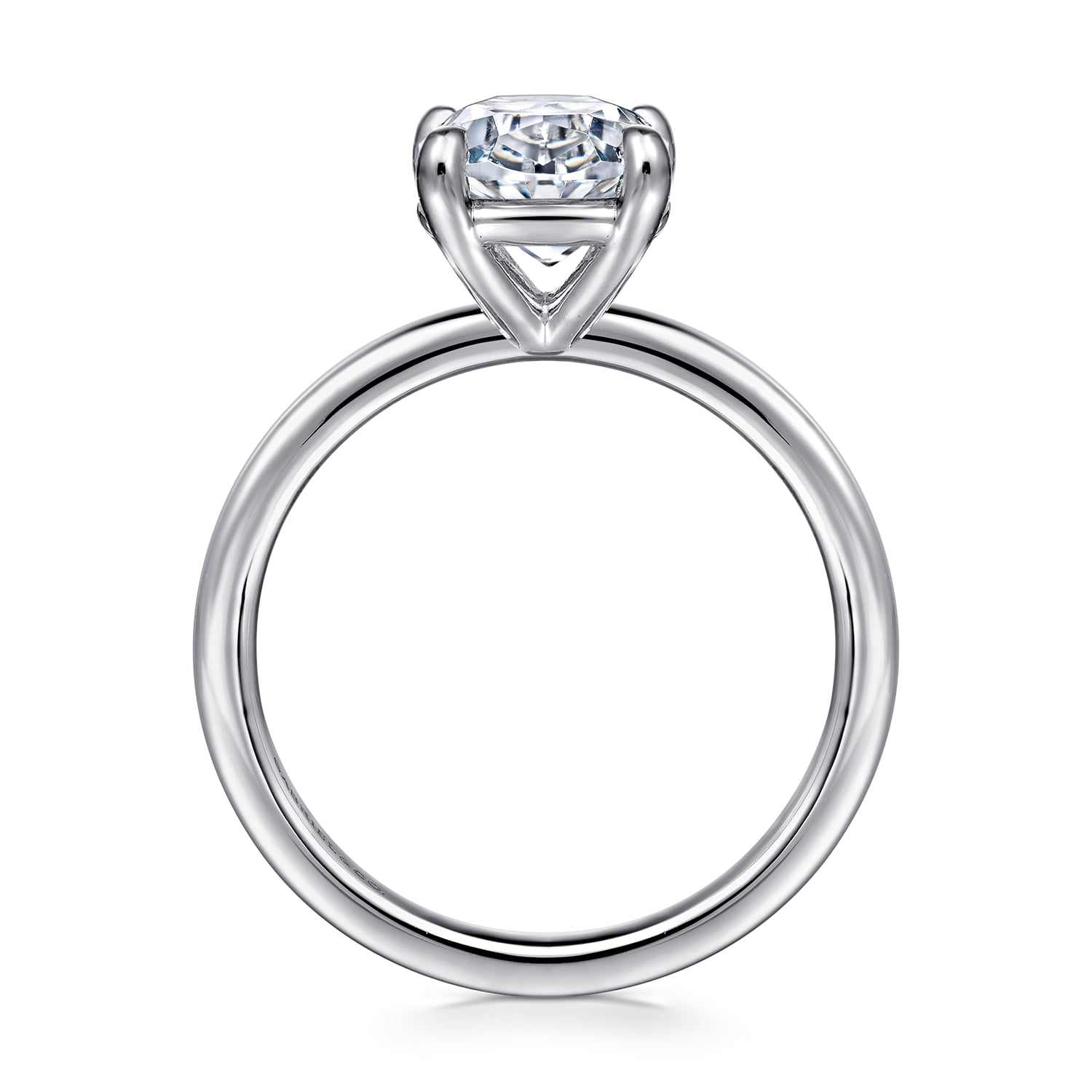Oval Solitaire Diamond Engagement Ring in 14K White Gold, photograph 2