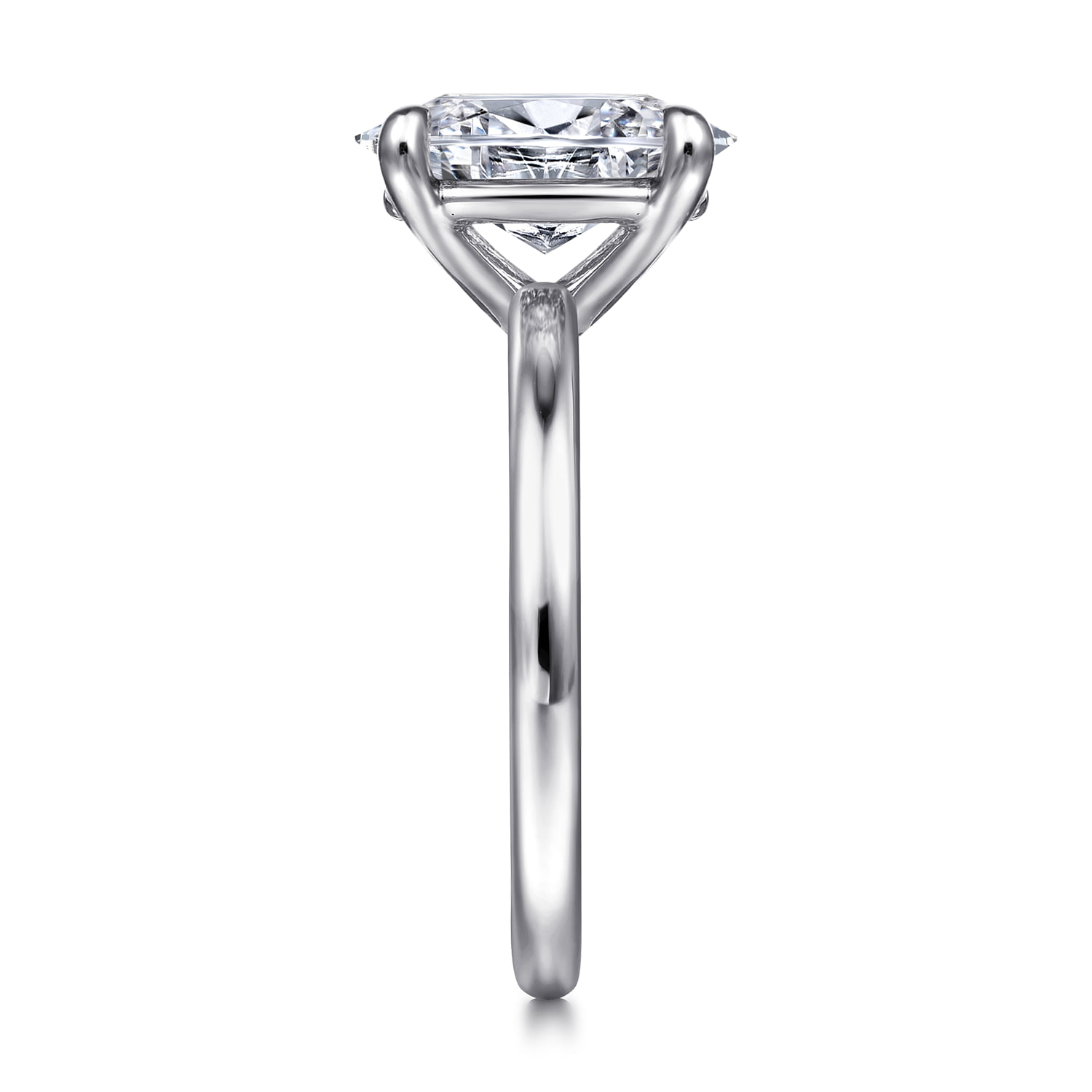 Oval Solitaire Diamond Engagement Ring in 14K White Gold, photograph 5