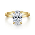 Azura - 14K Yellow Gold Oval Solitaire Diamond Engagement Ring