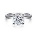 Azura - 14K White Gold Round Solitaire Diamond Engagement Ring