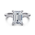 Ericka - 14K White Gold Emerald Cut Diamond Engagement Ring
