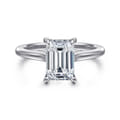 Ericka - 14K White Gold Emerald Cut Diamond Engagement Ring
