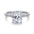 Ericka - 14K White Gold Elongated Cushion Diamond Engagement Ring
