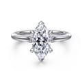Ericka - 14K White Gold Marquise Shape Diamond Engagement Ring