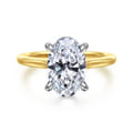 Ericka - 14K White and Yellow Gold Oval Diamond Engagement Ring