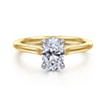 Ericka - 14K White and Yellow Gold Oval Diamond Engagement Ring