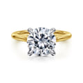 Ericka - 14K White-Yellow Gold Round Diamond Engagement Ring