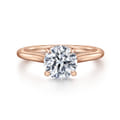 Ericka - 14K Ros+D145e Gold Round Diamond Engagement Ring