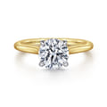 Ericka - 14K White and Yellow Gold Round Diamond Engagement Ring