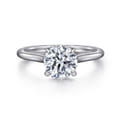 Ericka - 14K White Gold Round Solitaire Diamond Engagement Ring