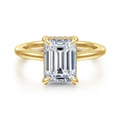 Aldon - 14K Yellow Gold Emerald Cut Diamond Engagement Ring