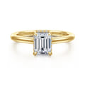 Aldon - 14K Yellow Gold Emerald Cut Diamond Engagement Ring