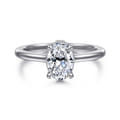 Aldon - 14K White Gold Oval Diamond Engagement Ring