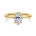Aldon - 14K Yellow Gold Oval Diamond Engagement Ring