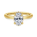 Aldon - 14K Yellow Gold Oval Halo Diamond Engagement Ring