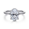 Aldon - 14K White Gold Oval Diamond Engagement Ring