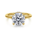 Aldon - 14K Yellow Gold Round Diamond Engagement Ring
