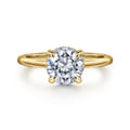 Aldon - 14K Yellow Gold Round Solitaire Diamond Engagement Ring