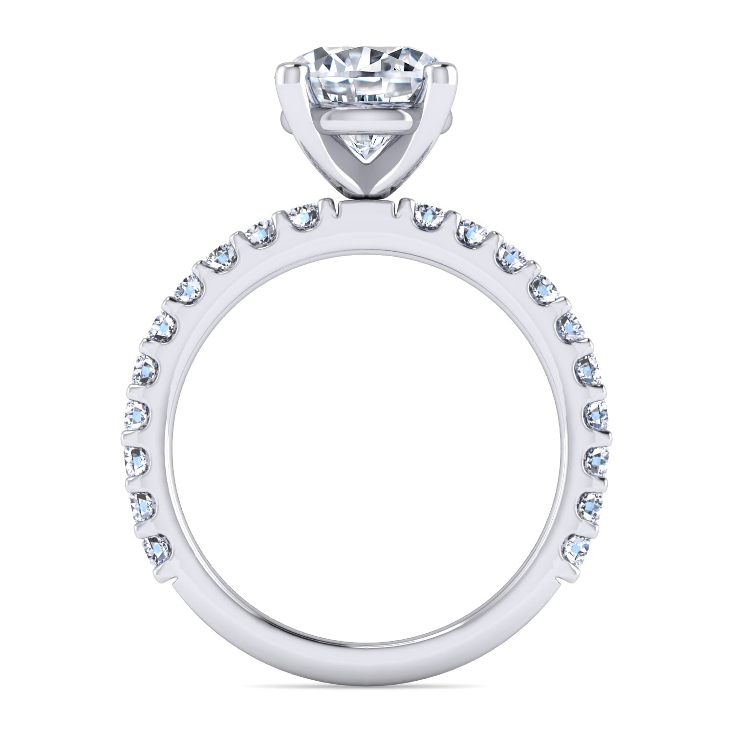 Round Diamond Engagement Ring in 14K White Gold, photograph 2