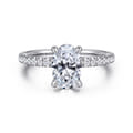Alisa - 14K White Gold Oval Diamond Engagement Ring