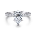 Alisa - 14K White Gold Pear Shape Diamond Engagement Ring