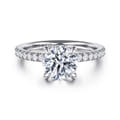 Alisa - 14K White Gold Round Hidden Halo Diamond Engagement Ring