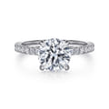 Alisa - 14K White Gold Round Hidden Halo Diamond Engagement Ring