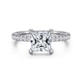 Alisa - 14K White Gold Princess Cut Diamond Engagement Ring