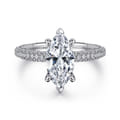 Alinna - 14K White Gold Marquise Shape Diamond Engagement Ring