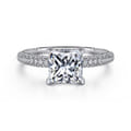 Alinna - 14K White Gold Princess Cut Diamond Engagement Ring