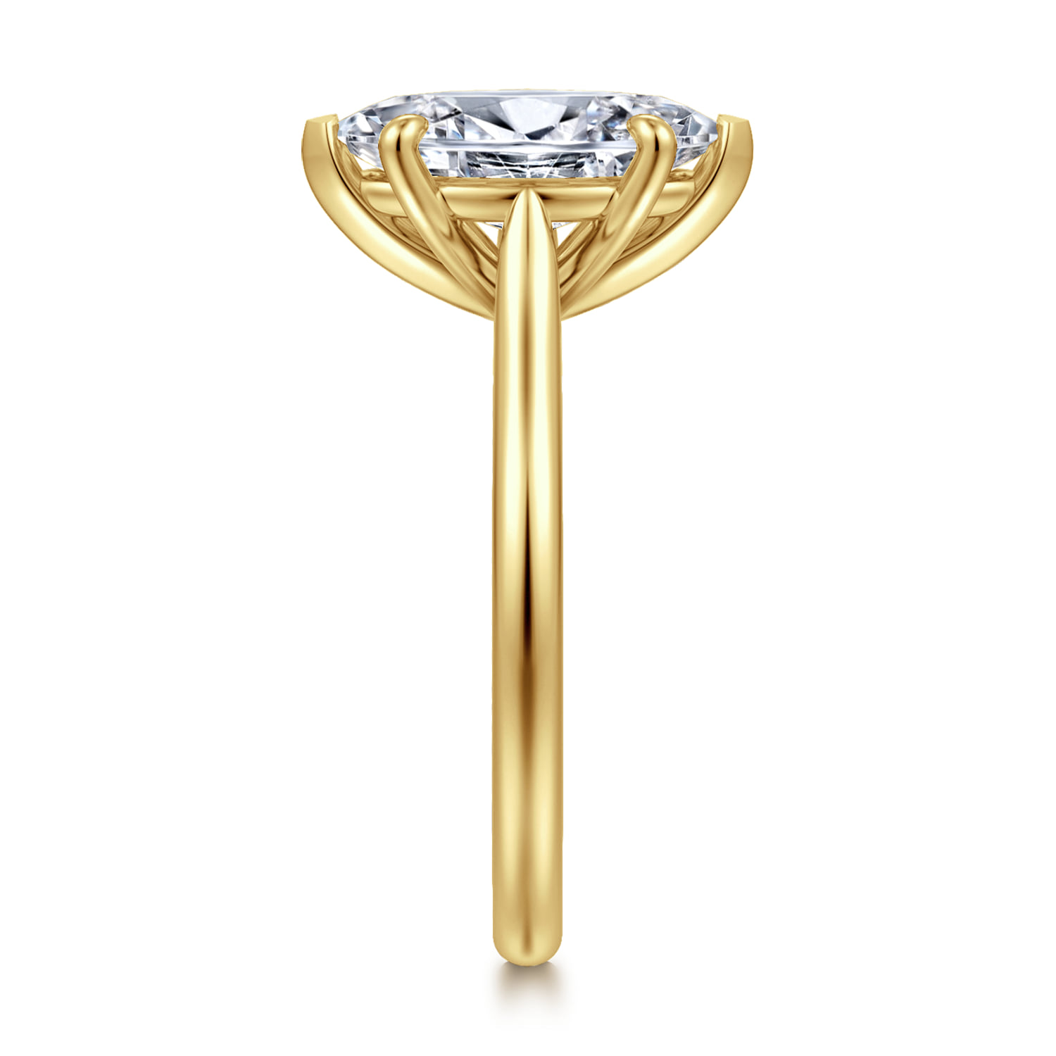 Marquise Solitaire Diamond Engagement Ring in 14K Yellow Gold, photograph 4